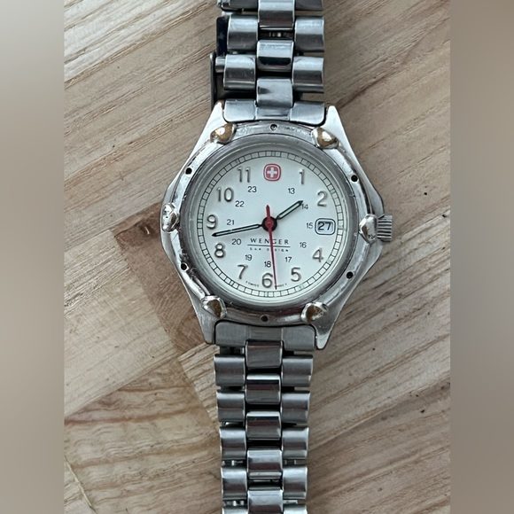 Wenger Ladies Watch Vintage Stainless Bracelet White Dial Date Window - Picture 5 of 16